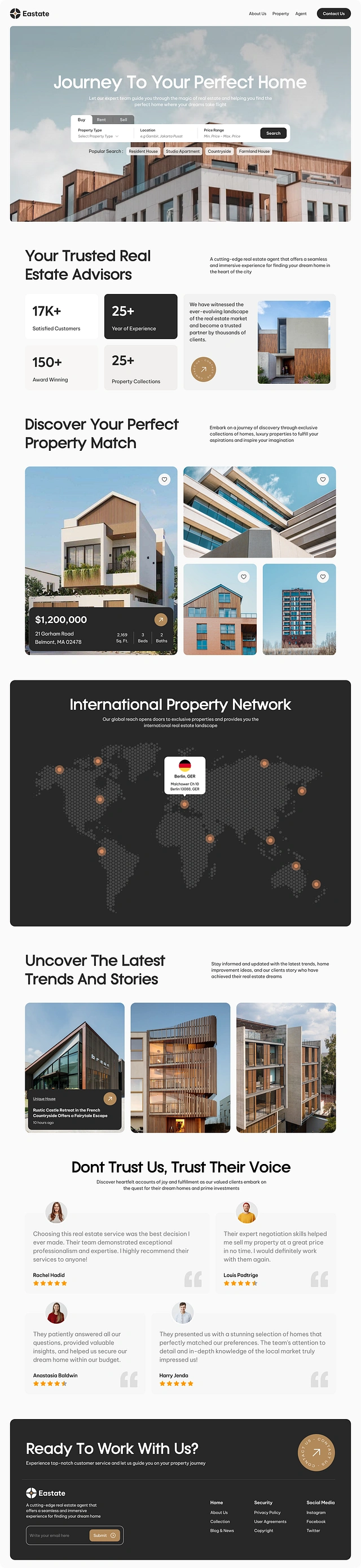 Real estate agency landing page
